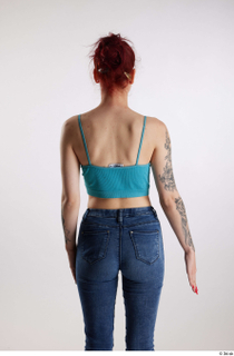 Rada  1 arm back view blue crop top casual…